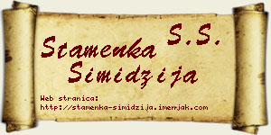 Stamenka Simidžija vizit kartica